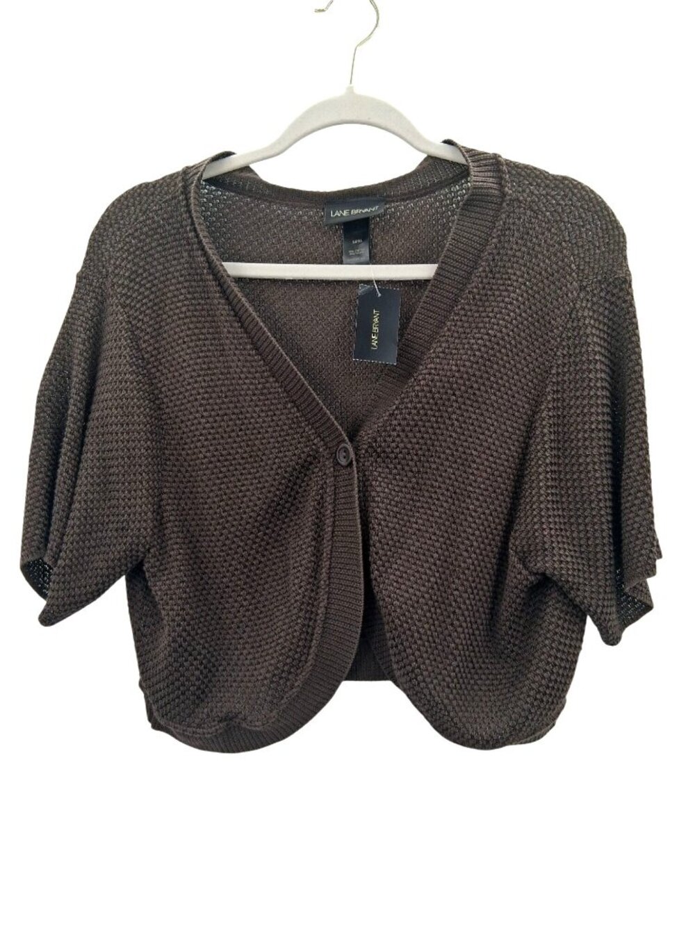 Lane Bryant Brown Knit Cardigan Shrug Sweater Size 14/16 NWT